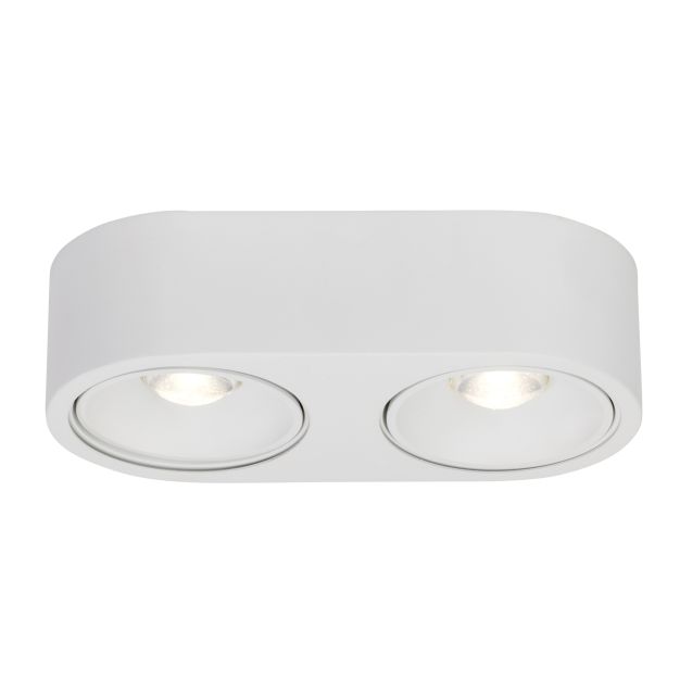 AEG Leca – spot en saillie 2 lumières – 26 x 13 x 7 cm – 2 x 9W LED dimmables incluses – blanc