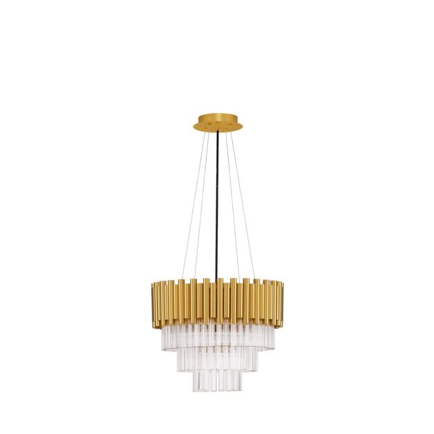 Nova Luce Magnolia - suspension - Ø 39 x 120 cm - or