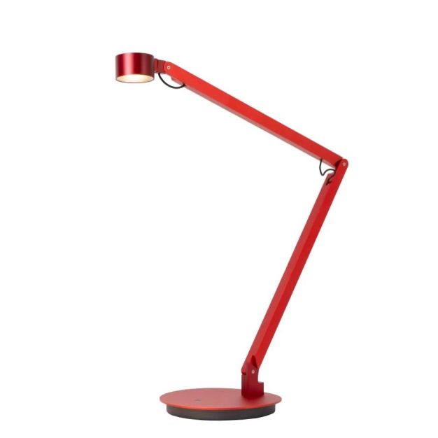 Lucide Ogden - lampe de bureau - 49 x 20 x 90 cm - 7W LED dimmable inclus - rouge