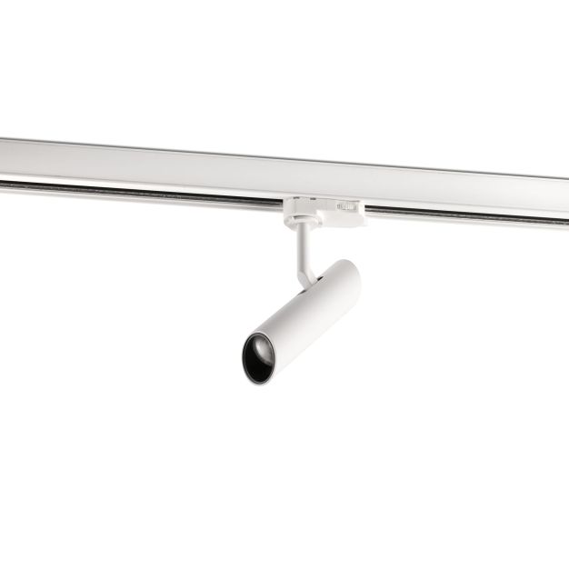 Faro Leo - spot sur rail - système de rail triphasé - 3,9 x 14,2 cm - 7W LED inclus - blanc mat