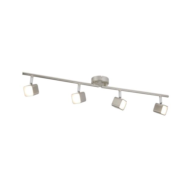 Searchlight Quad - spot en saillie 4L - 79 x 9 x 14 cm - 4 x 4W LED dimmable inclus - argent satiné