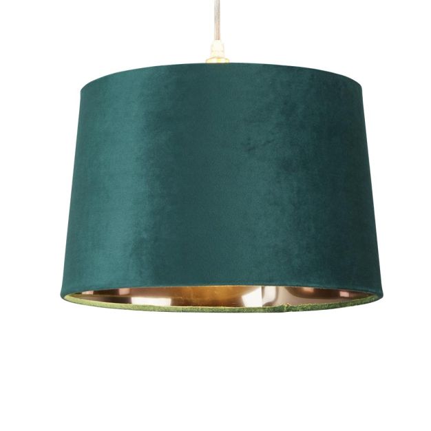 Searchlight Abat-jour Drum - Ø 30 x 20 cm - vert émeraude et or