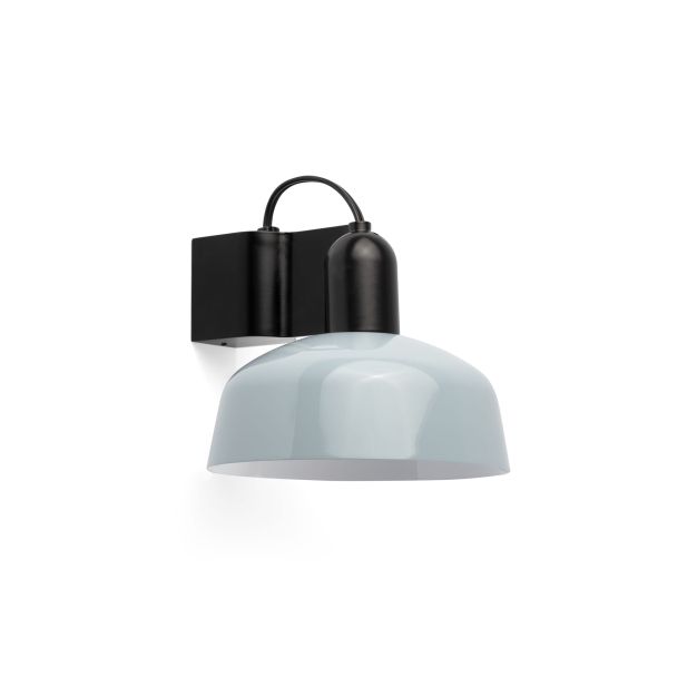 Faro Tatawin - applique - Ø 18,4 x 15,5 cm - noir satiné et bleu grisâtre brillant