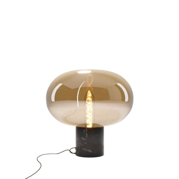 Maxlight Moonstone - lampe à poser - Ø 45 x 45 cm - verre ambré et noir