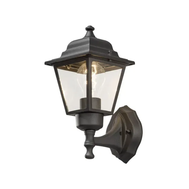 Konstsmide Budget Up - applique murale d'extérieur - 13,7 x 17,5 x 28,5 cm - IP 23 - noir mat et transparent