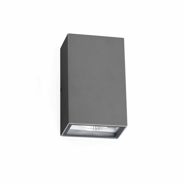 Faro Ling - applique murale - 9,2 x 7,1 x 15,7 cm - 6W LED inclus - IP54 - gris foncé