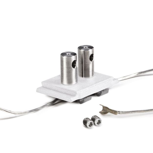 Klus Os22-duo-lin-z - connecteur d’alimentation double et fixation de suspension - blanc