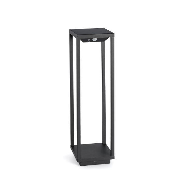 Faro Saura - poteau de jardin solaire avec détecteur de mouvement - 14 x 11,5 x 50 cm - 2W LED inclus - IP54 - gris foncé