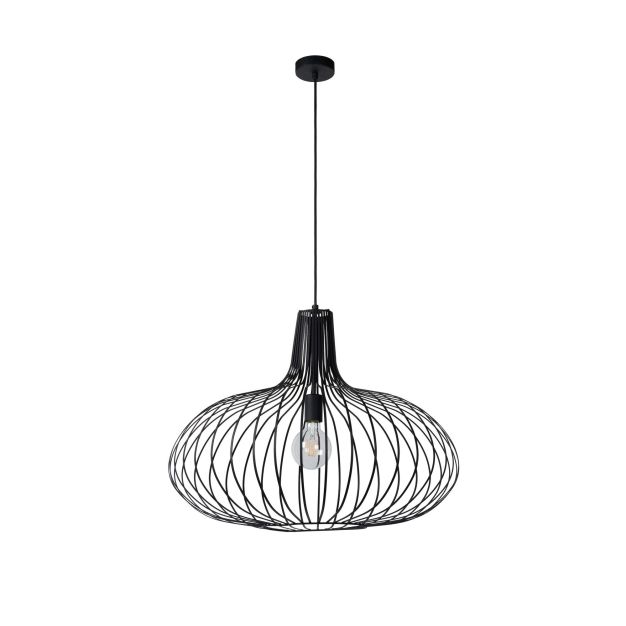 Lucide Manuela - lampe suspendue - Ø 65 x 182 cm - noir