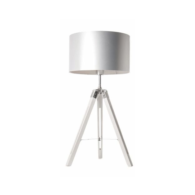 Artdelight Jewel - lampe à poser - Ø 35 x 67 cm - blanc et chrome