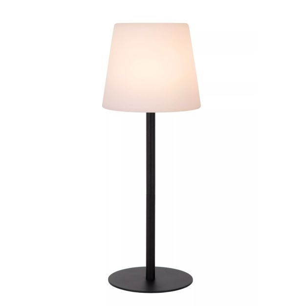 Lucide Tyon - lampe de table rechargeable - Ø 15 x 41 cm - 2W dimmable LED inclus - IP65 - noir