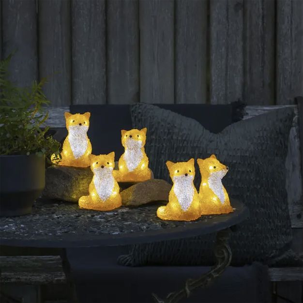 Konstsmide Lumières de Noël - renards - 9,5 x 9 x 12 cm - IP44 - transparent