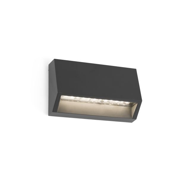 Faro Must - applique murale - 9,6 x 3 x 6 cm - 2W LED inclus - IP65 - gris foncé