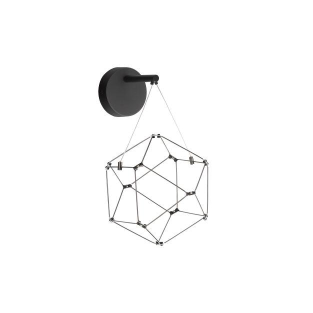 Nova Luce Nebula - applique murale - 17 x 31 x 23,4 cm - 6W LED inclus - noir chromé