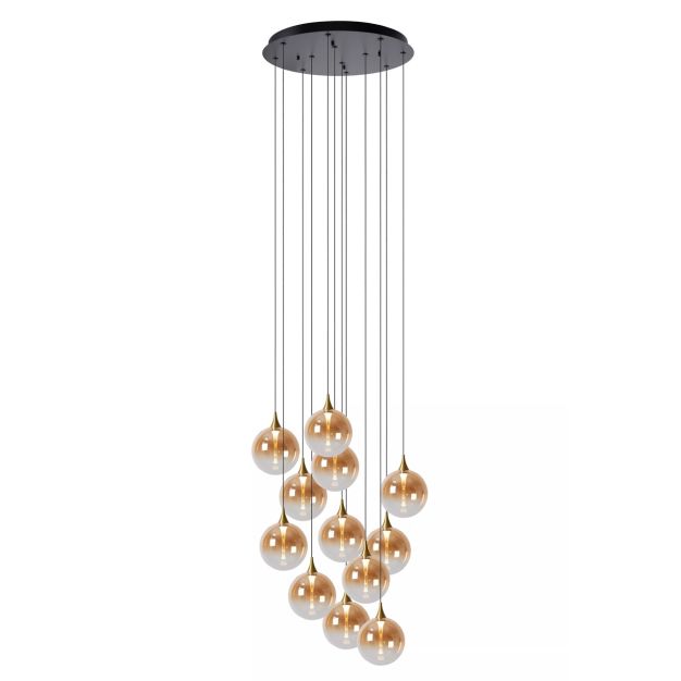 Lucide Gisela - lampe suspendue - Ø 61 x 326 cm - 12 x 3,6W LED dimmable inclus - amber
