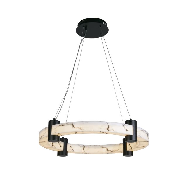 Searchlight Moonbeam - lampe suspendue - Ø 60,5 x 153 cm - 29W LED dimmable inclus - noir