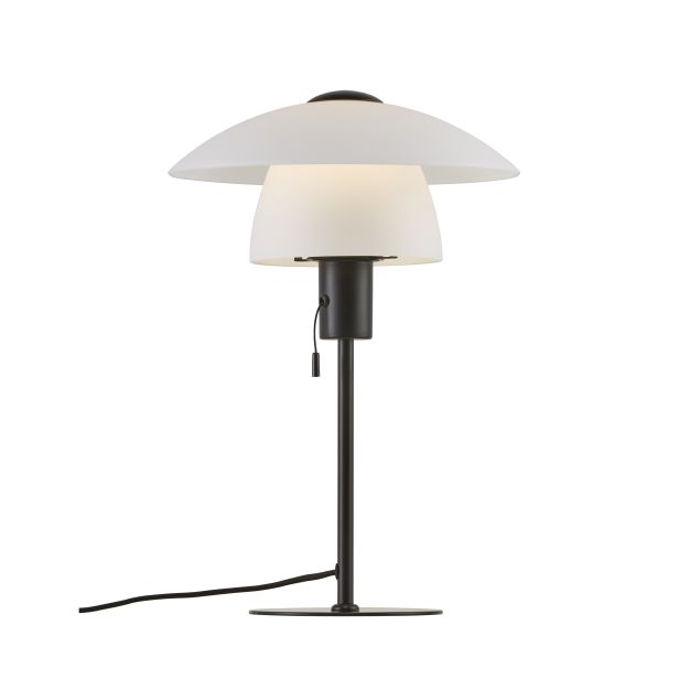 Nordlux Verona - lampe à poser - Ø 27,5 x 40 cm - blanc opale et noir