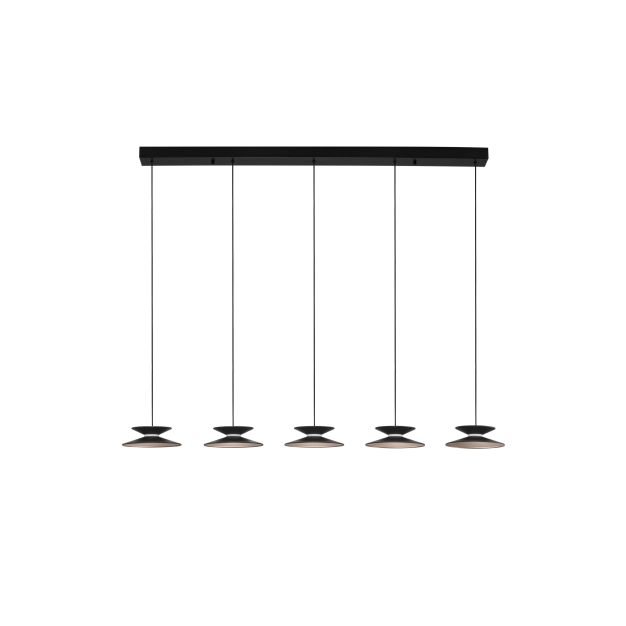 Nova Luce Morfi - lampe suspendue - 132 x 161 x 20 cm - 25W dimmable LED inclus - noir sablé et or