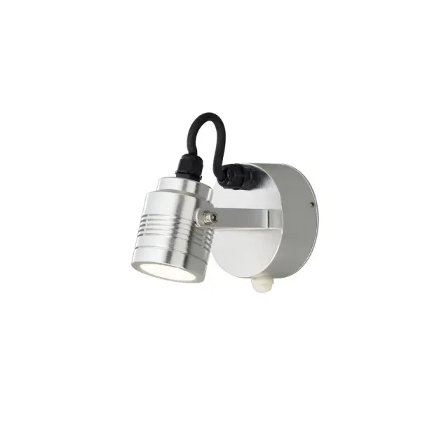 Konstsmide Monza - applique murale extérieure avec capteur - 9,5 x 14 x 10,5 cm - 3W LED inclus - IP54 - anodisé argenté