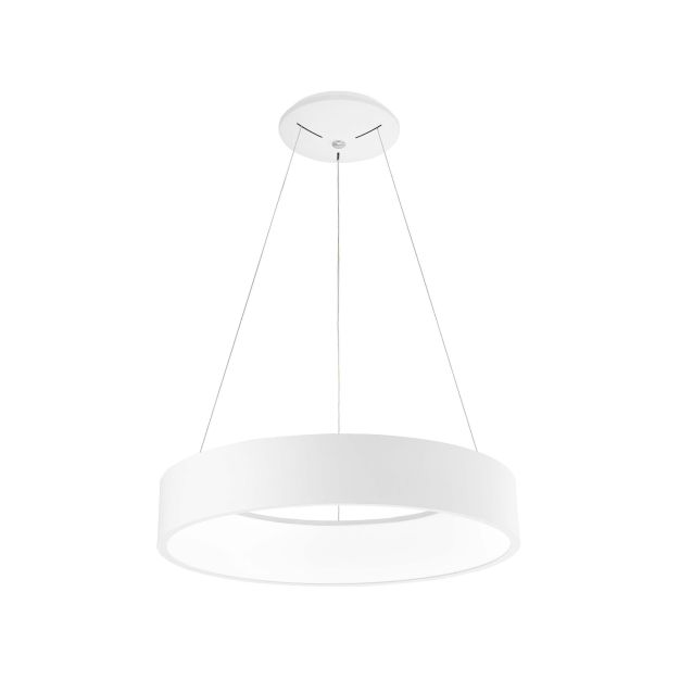 Nova Luce Rando - lampe suspendue - Ø 60 x 120 cm - 42W LED inclus - couleur de lumière blanc chaud - blanc mat