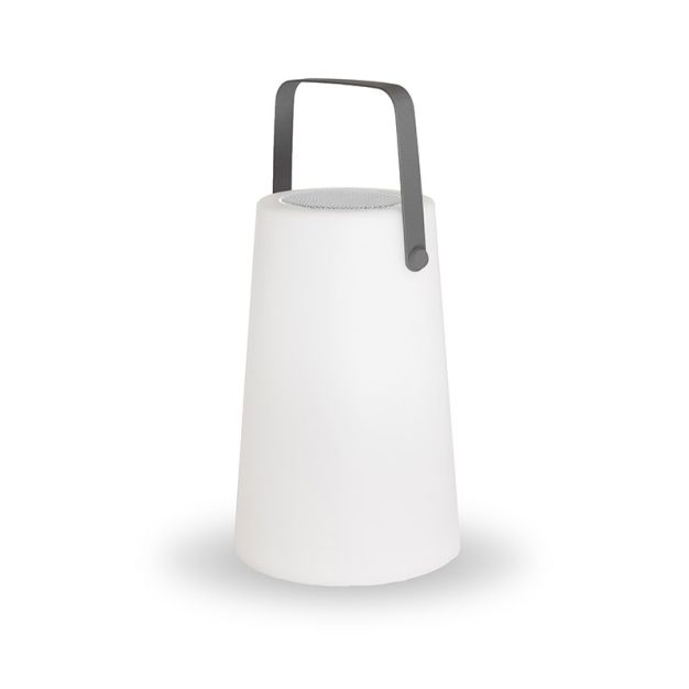 New Garden Nomada Play - lampe de table avec haut-parleur Bluetooth et télécommande - 19 x 30 cm - 3W RGB LED inclus - IP43 - blanc
