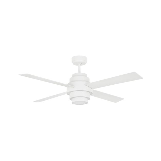 Faro Disc - ventilateur de plafond avec lumière, télécommande et minuterie - Ø 132 cm - 19W LED inclus - blanc et marron clair