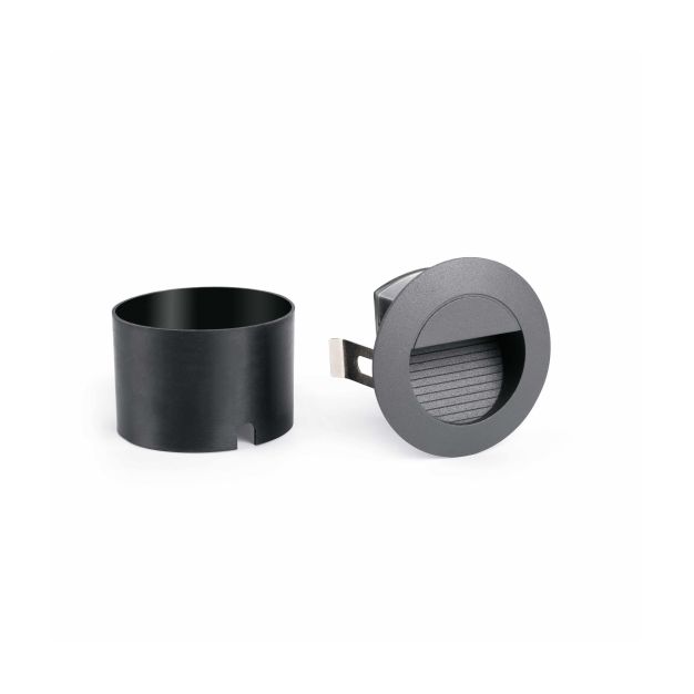 Faro Mini Racing - applique encastrée - Ø 8 x 5 cm - 1W LED inclus - IP44 - gris foncé