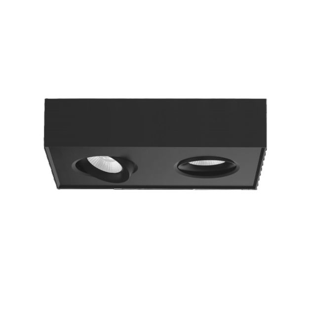 Artdelight Brooklyn2 - spot en saillie - 13,5 x 22,4 x 6 cm - 2 x 8W dim to warm LED inclus - noir