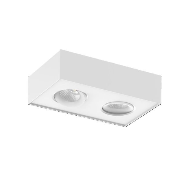 Artdelight Brooklyn2 - spot en saillie - 13,5 x 22,4 x 6 cm - 2 x 8W LED dimmable inclus - blanc