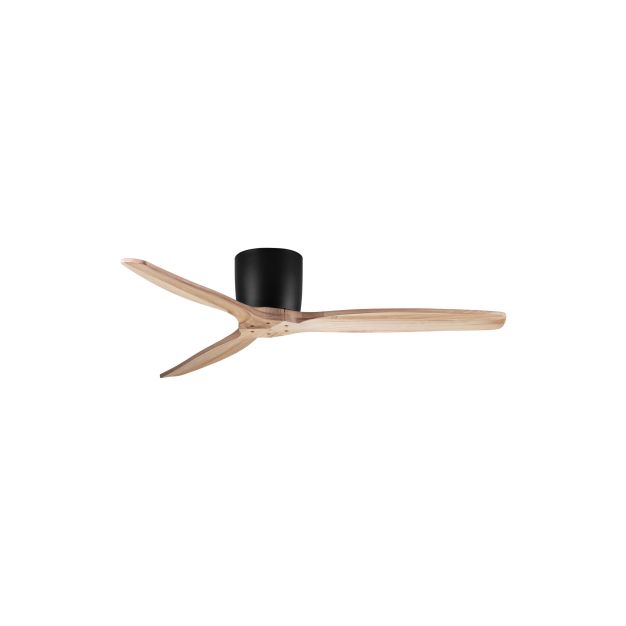 Nova Luce Ninemia - ventilateur de plafond avec télécommande - Ø 132 cm - noir sablé et bois naturel