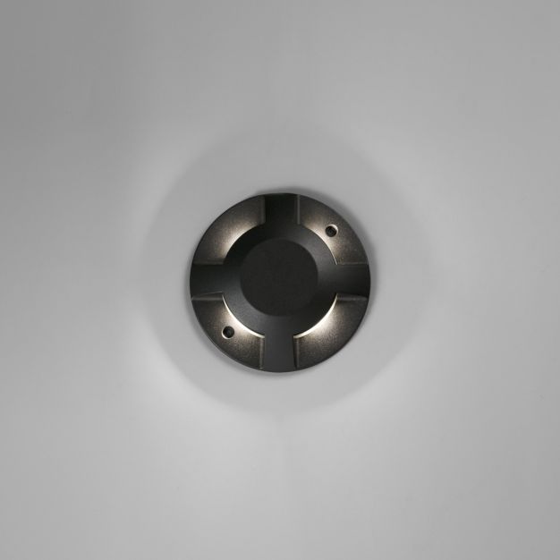 Faro Loth all sides - applique murale - Ø 20 x 4,2 cm - 12W LED inclus - IP67 - noir mat