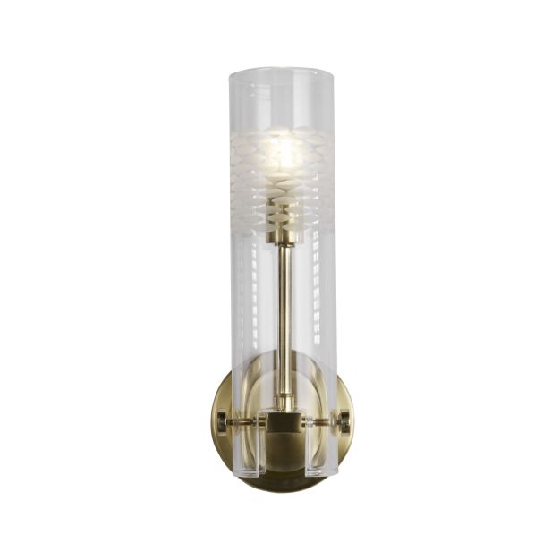Searchlight Scope - applique murale - 10 x 29 cm - IP44 - laiton satiné et transparent