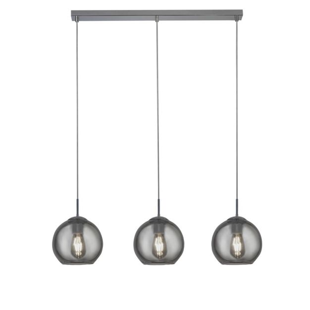 Searchlight Balls - lampe suspendue - 81 x 15 x 147 cm - chrome et verre fumé