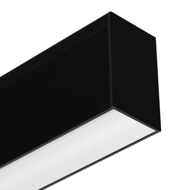 Roi Du Luminaire Slim Line - plafonnier - 118 x 5,5 x 3,3 cm - 22,5W LED inclus - noir - dimmable avec télécommande - couleur de lumière blanc chaud (3000K)