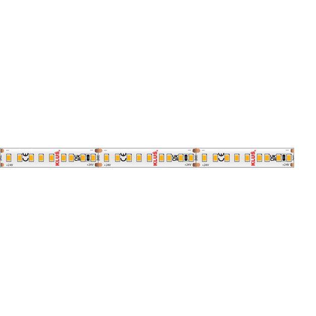 KLUS Bande LED - largeur 1cm, longueur 500cm - 24Vdc - dimmable - 4,8W LED par mètre - 180 LED par mètre - IP20 - 3000K