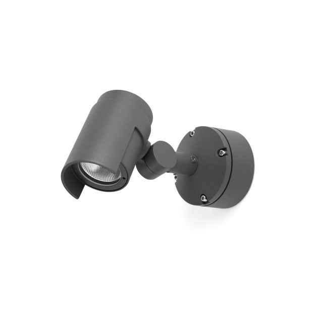 Faro Foc - applique d'extérieur - Ø 10 x 21,1 x 13 cm - 16W LED dimmable inclus - IP65 - gris foncé