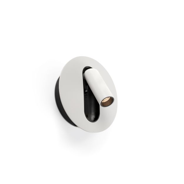 Faro Timit - lampe de chevet - 5,3 x 11,2 x 3 cm - 4,5W LED inclus - blanc mat et noir texturé