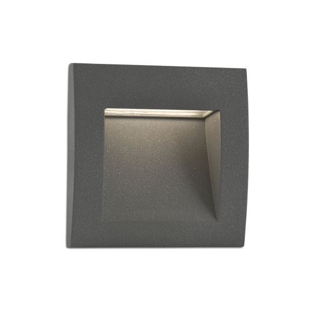 Faro Sedna - applique encastrée - 14 x 7,5 x 14 cm - 3W LED inclus - IP65 - gris foncé