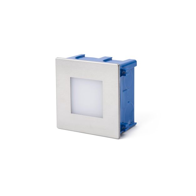 Faro Frol - applique encastrée - 8,5 x 4,5 x 8,5 cm - 0,8W LED inclus - IP65 - inox satiné