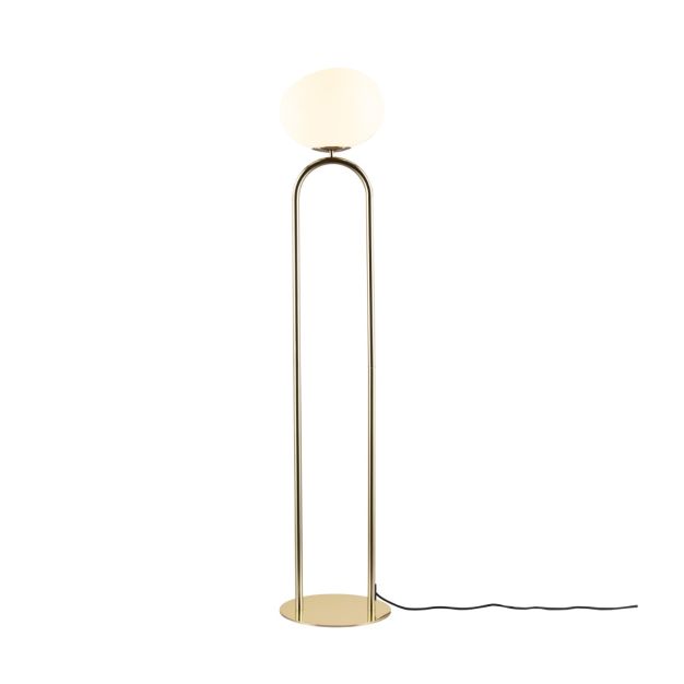 Design for the People Shapes - lampadaire - Ø 28 x 135 cm - blanc et laiton