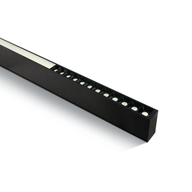 ONE Light LED Linear Profiles - plafonnier/penderie - 120 x 7 x 3.5 cm - 40W LED inclus - noir - couleur de lumière blanc chaud