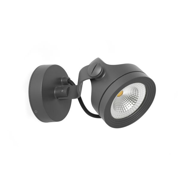 Faro Alfa - applique d'extérieur - Ø 11,1 x 18 x 9,5 cm - 13W LED inclus - IP65 - gris foncé