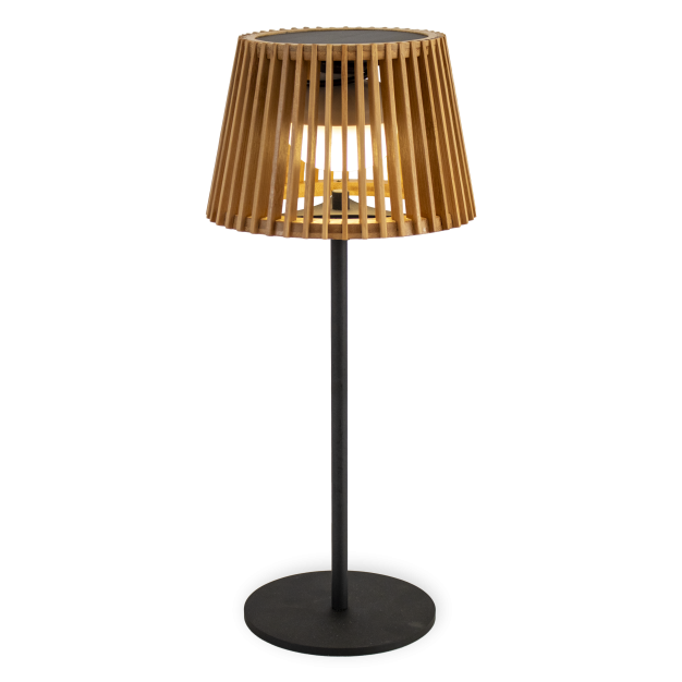 New Garden Okinawa - lampe de table solaire rechargeable - Ø16 x 36 cm - 3,5W LED incluse - IP54 - bambou