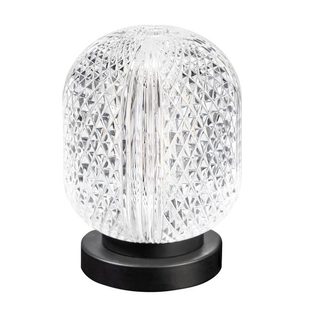 ETH Kristel - lampe de table - Ø 10 x 15 cm - transparent et noir
