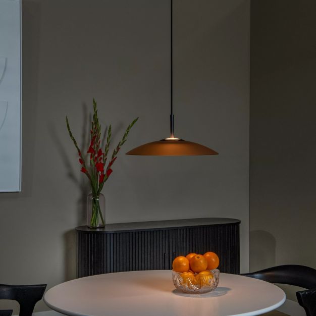 Lucide Menga - lampe suspendue - Ø 40 x 150 cm - 12W LED dimmable inclus - amber