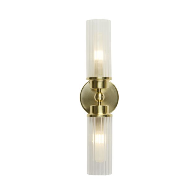 Searchlight Imperial - applique murale - 10 x 37 cm - IP44 - laiton satiné et transparent