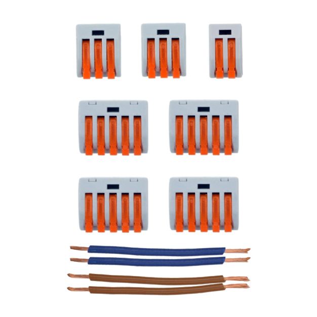 wago kit de connexion pour plaque de plafond avec 8 points lumineux