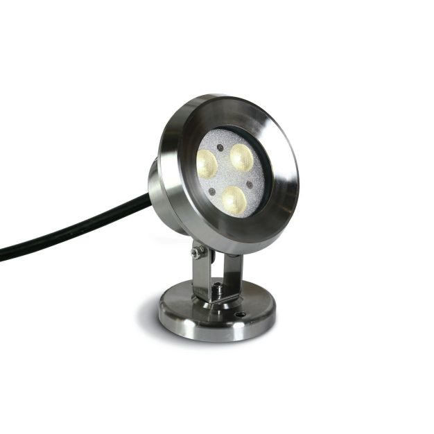 ONE Light LED Underwater Range - projecteur sous-marin à LED - Ø 10,2 x 14 cm - 3 x 1W LED dimmable inclus - IP68 - acier inoxydable