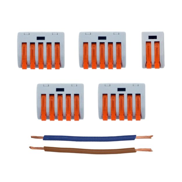 wago kit de connexion pour plaque de plafond avec 7 points lumineux