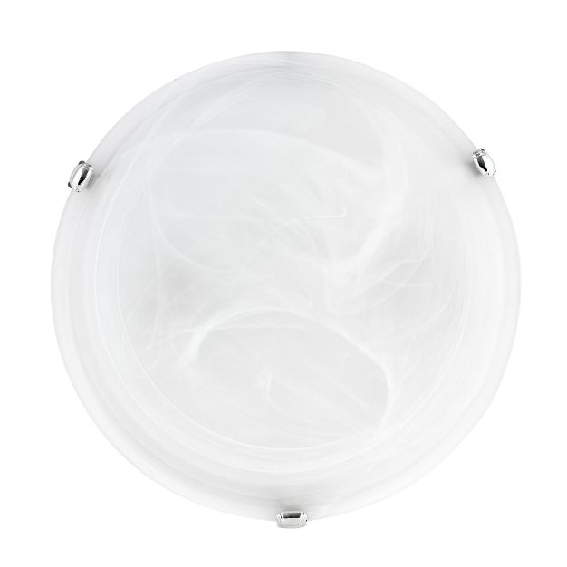 Nova Luce Giorno - plafonnier - Ø 40 x 9,5 cm - albâtre et chrome